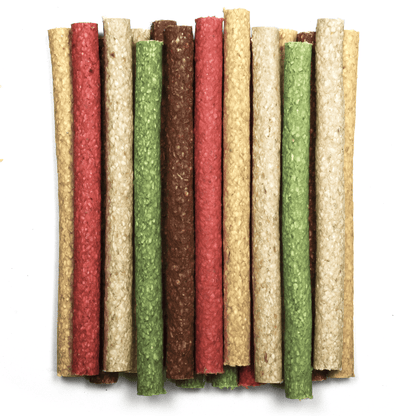 10" Multi-Colored Munchy Rawhide Rolls - Premium Feeders - Premium Feeders - Dog Treats