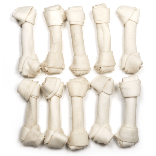 6” Rawhide White Knotted Bone - Premium Feeders - Premium Feeders - Dog Treats