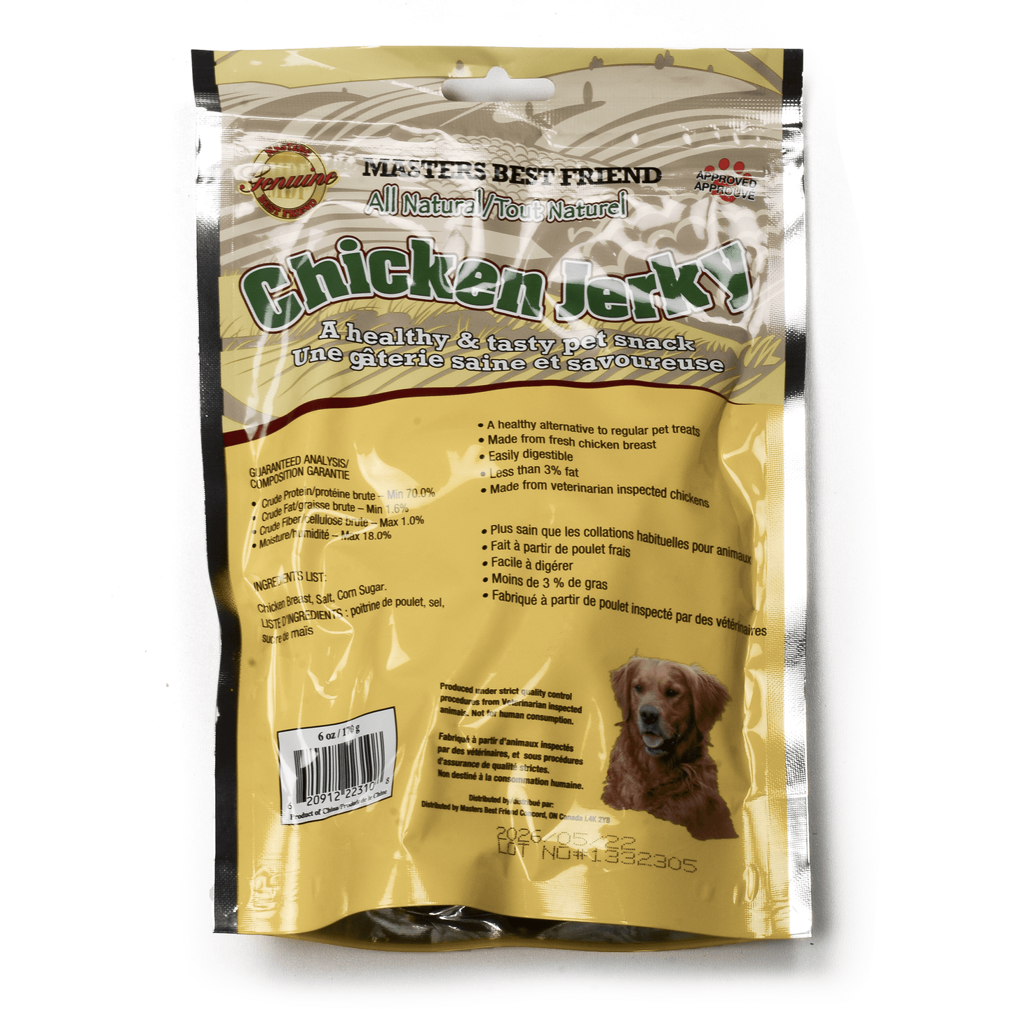 Chicken Jerky - 170g - Premium Feeders - Master's Best Friend - Dog Treats