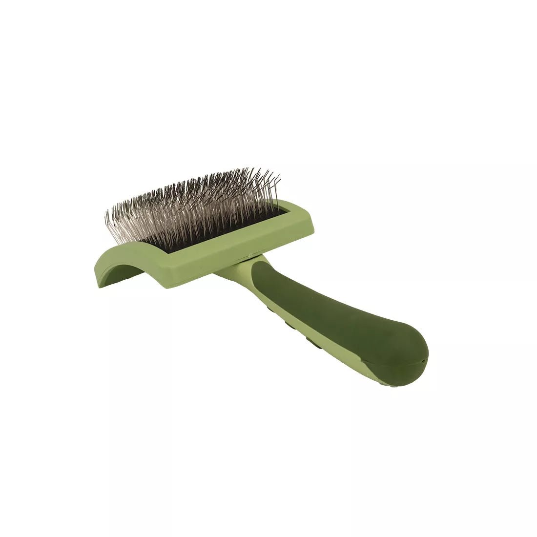 Curved Firm Slicker Brush with Coated Tips for Long Hair - Premium Feeders - Safari - Dog Grooming