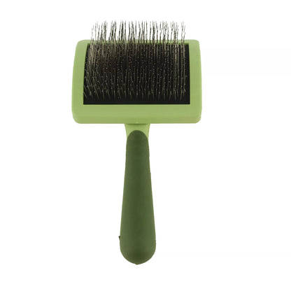 Curved Firm Slicker Brush with Coated Tips for Long Hair - Premium Feeders - Safari - Dog Grooming