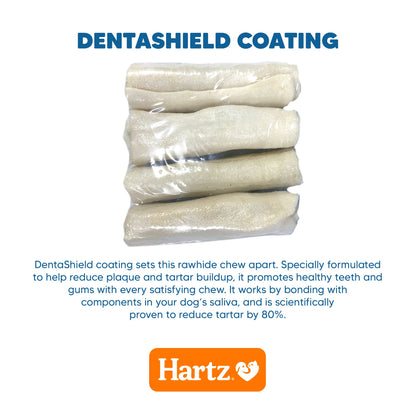 Dentist’s Best DentaShield 4” Rawhide Chew - 4 Rolls - Premium Feeders - Hartz - Dog Dental Treats