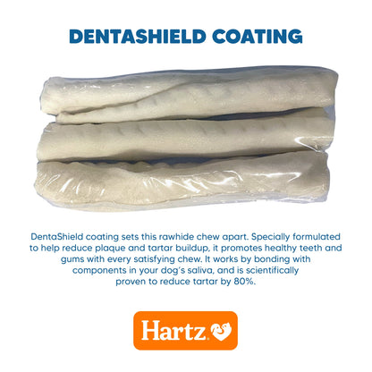 Dentist’s Best DentaShield 6” Rawhide Chew - 3 Rolls - Premium Feeders - Hartz - Dog Dental Treats