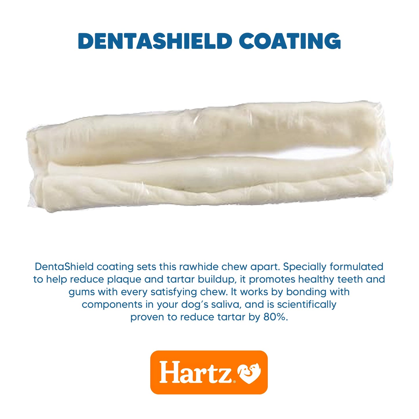 Dentist’s Best DentaShield 8” Rawhide Chew - 2 rolls - Premium Feeders - Hartz - Dog Dental Treats