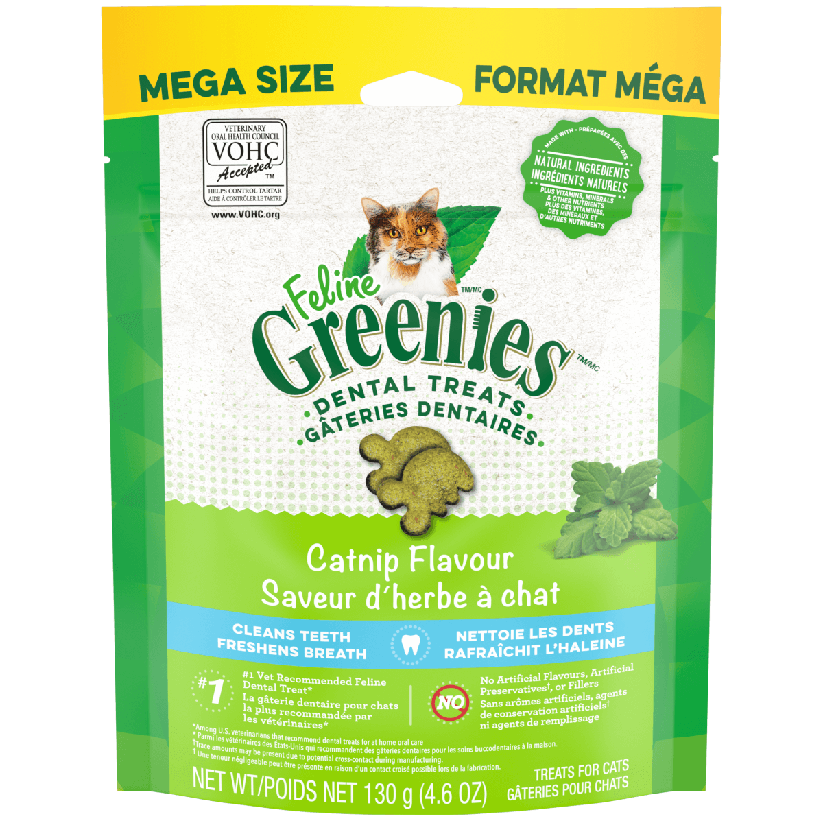 FELINE GREENIES Catnip Flavored Dental Treats - 130g - Premium Feeders - Greenies - Cat Dental Treats