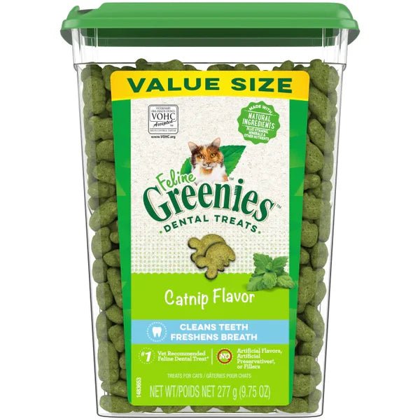 FELINE GREENIES Catnip Flavored Dental Treats - 277g - Premium Feeders - Greenies - Cat Dental Treats