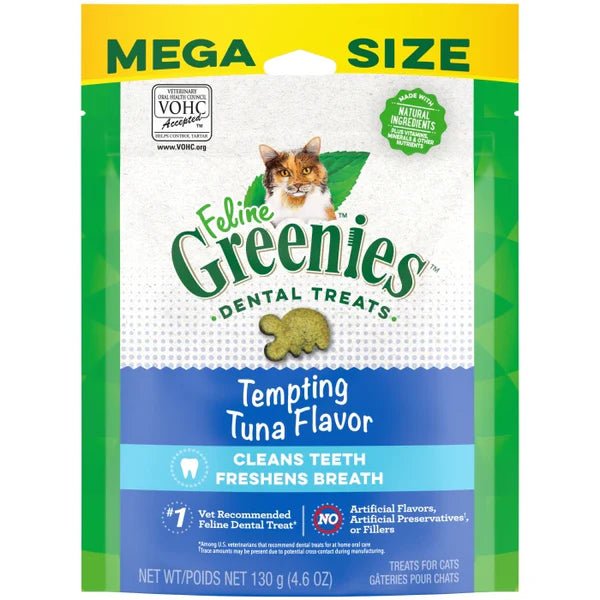 FELINE GREENIES Tempting Tuna Flavored Dental Treats - 130g - Premium Feeders - Greenies - Cat Dental Treats