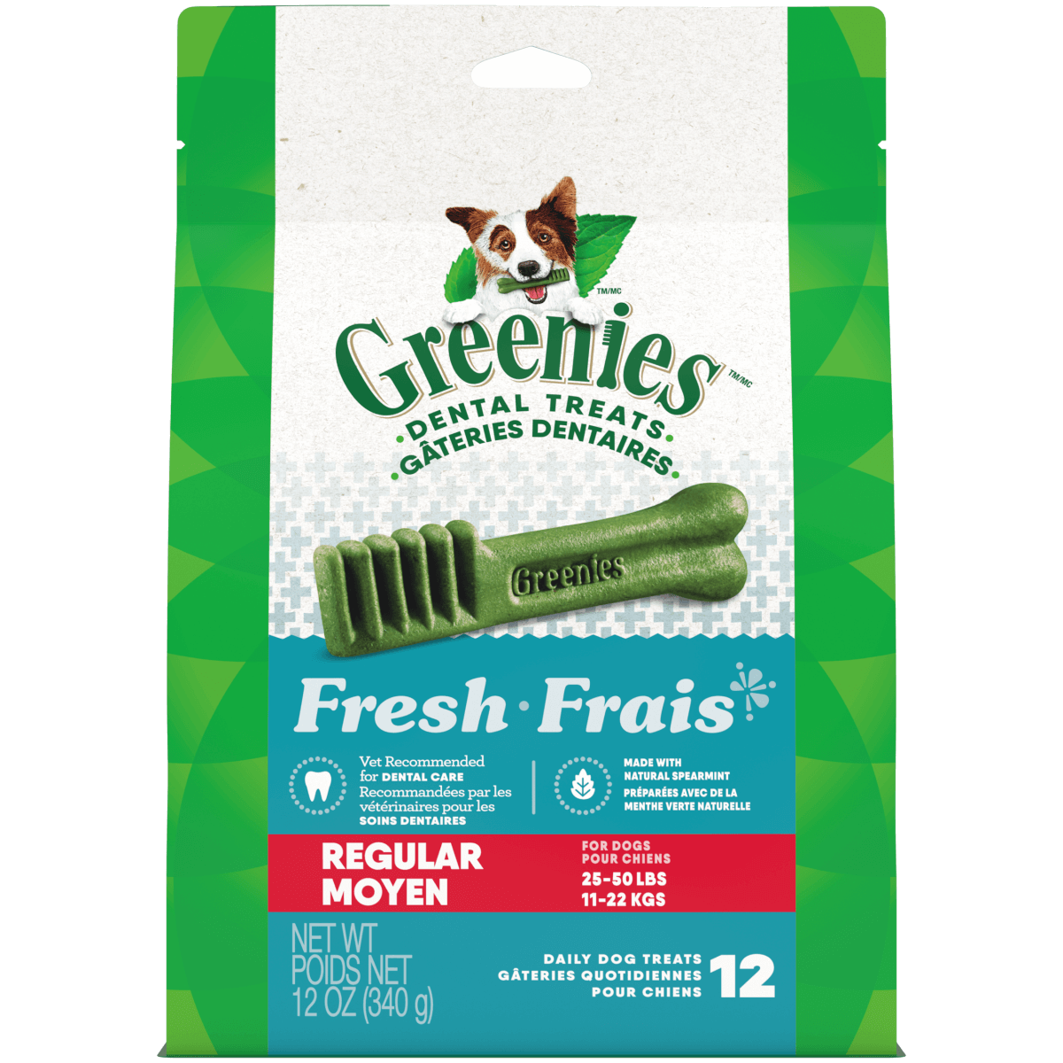 GREENIES Fresh Regular Dental Treats - 340g - Premium Feeders - Greenies - Dog Dental Treats