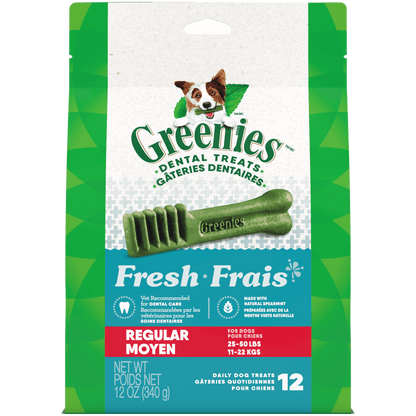 GREENIES Fresh Regular Dental Treats - 340g - Premium Feeders - Greenies - Dog Dental Treats