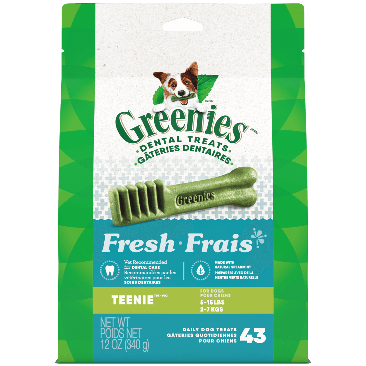 GREENIES Fresh Teenie Dental Treats - 340g - Premium Feeders - Greenies - Dog Dental Treats