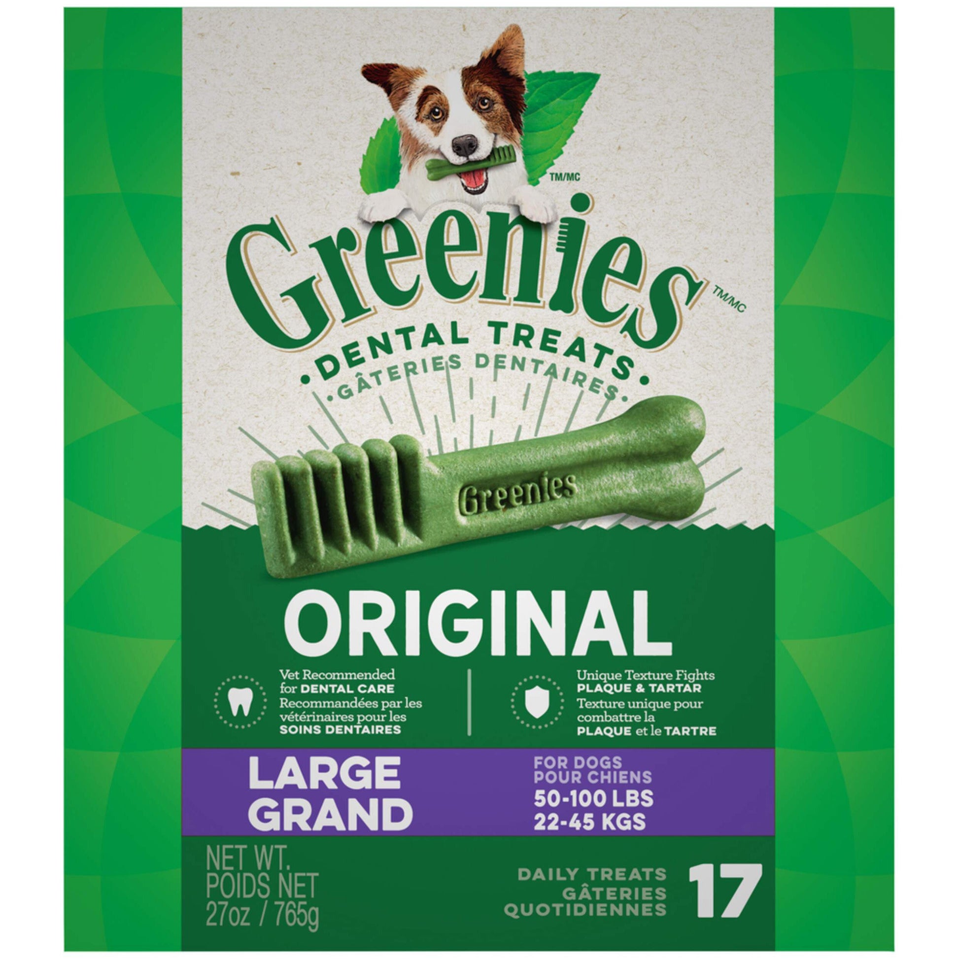 GREENIES Original Large Dental Treats - 765g - Premium Feeders - Greenies - Dog Dental Treats