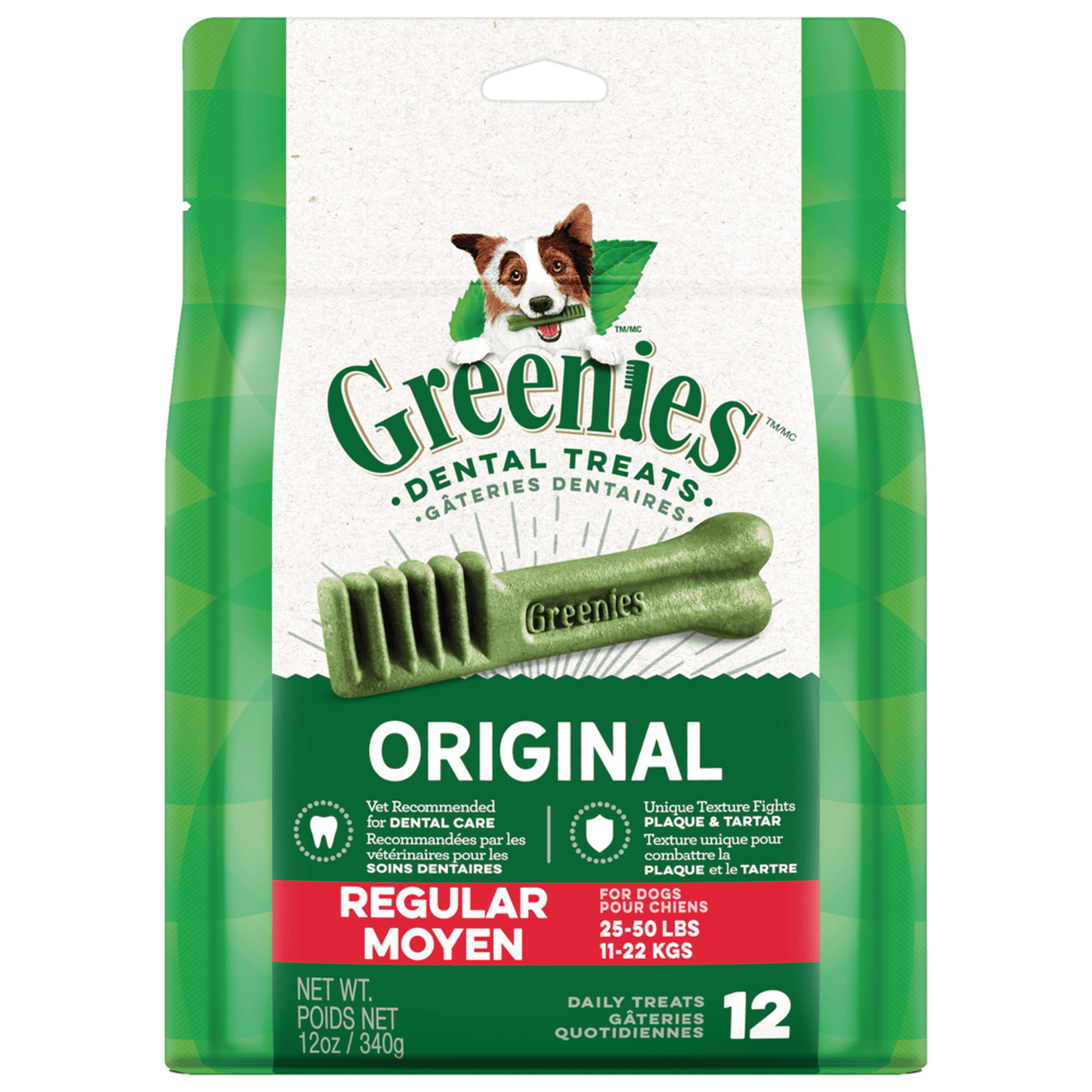 GREENIES Original Regular Dental Treats - 340g - Premium Feeders - Greenies - Dog Dental Treats