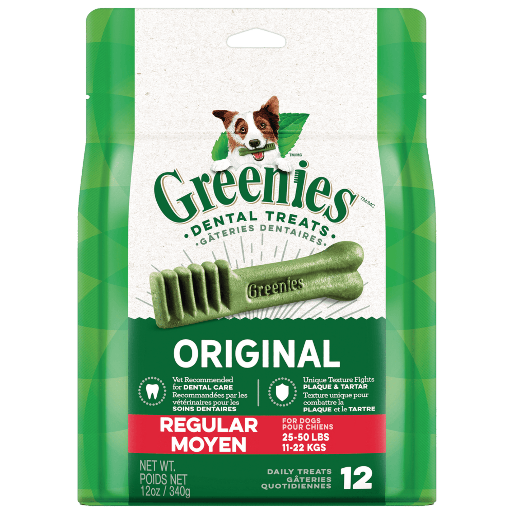 GREENIES Original Regular Dental Treats - 340g - Premium Feeders - Greenies - Dog Dental Treats