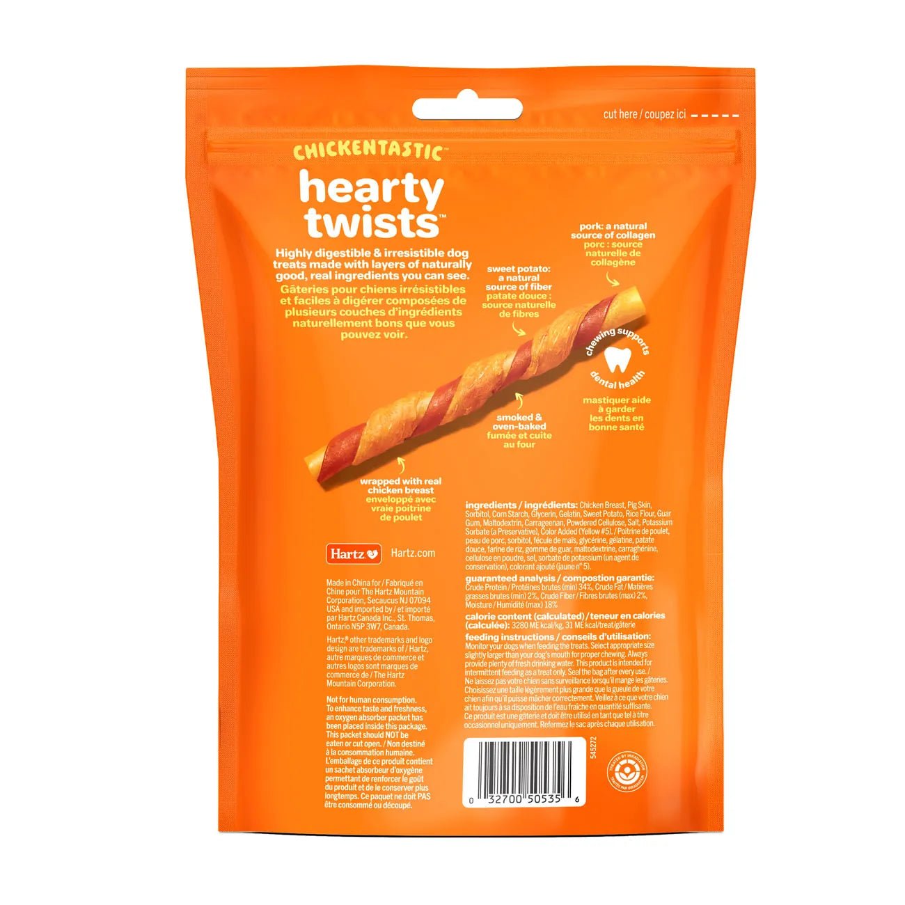 Oinkies Chickentastic Hearty Twists – 20 Pack - Premium Feeders - Hartz - Dog Treats