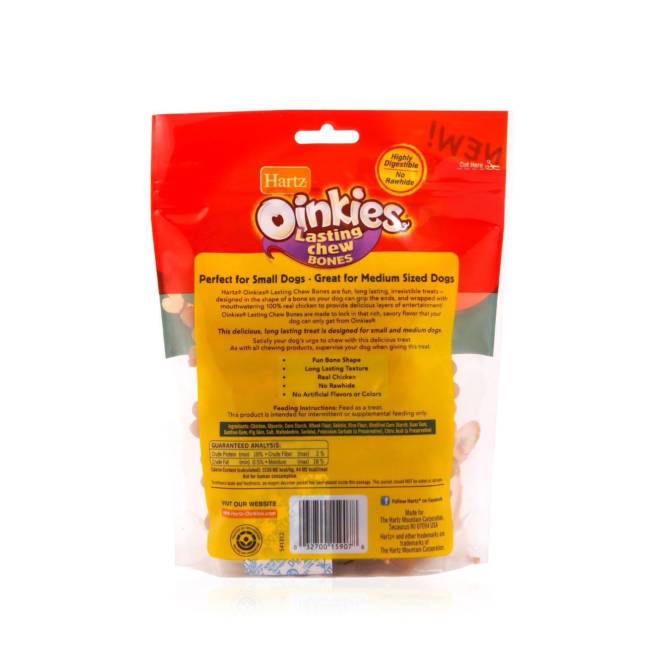 Oinkies Lasting Chew Bones - 25 Pack - Premium Feeders - Hartz - Dog Treats