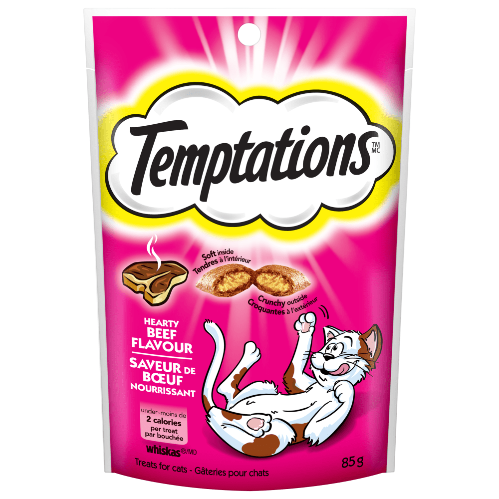 TEMPTATIONS Cat Treats Hearty Beef Flavour - 85g - Premium Feeders - Temptations - Cat Treats