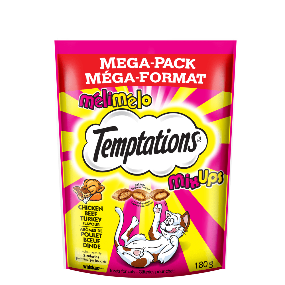 TEMPTATIONS Cat Treats Mix-Ups Chicken, Beef & Turkey Flavour - 180g - Premium Feeders - Temptations - Cat Treats