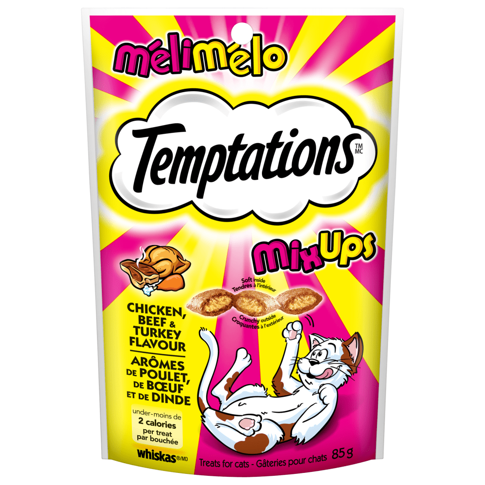 TEMPTATIONS Cat Treats Mix-Ups Chicken, Beef & Turkey Flavour - 85g - Premium Feeders - Temptations - Cat Treats