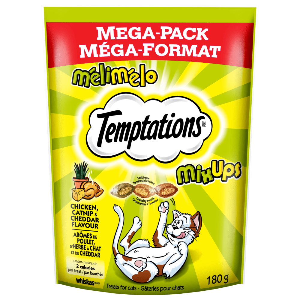 TEMPTATIONS Cat Treats Mix-Ups Chicken, Catnip & Cheddar Flavour - 180g - Premium Feeders - Temptations - Cat Treats