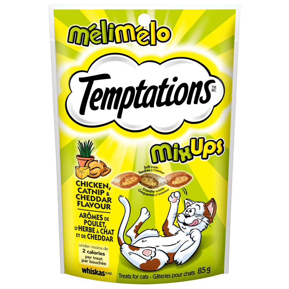 TEMPTATIONS Cat Treats Mix-Ups Chicken, Catnip & Cheddar Flavour - 85g - Premium Feeders - Temptations - Cat Treats