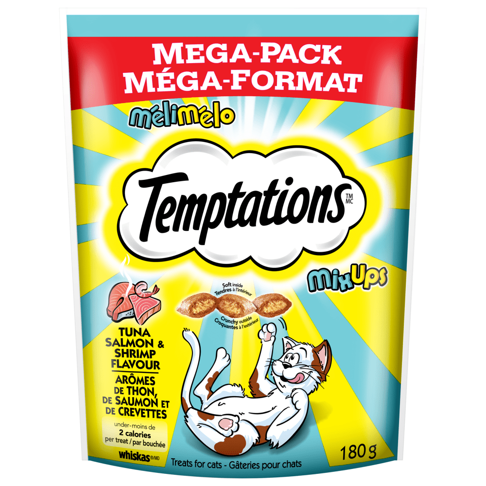 TEMPTATIONS Cat Treats Mix-Ups Tuna, Shrimp & Salmon Flavour - 180g - Premium Feeders - Temptations - Cat Treats