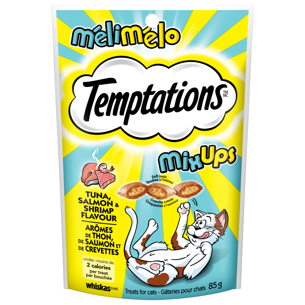 TEMPTATIONS Cat Treats Mix-Ups Tuna, Shrimp & Salmon Flavour - 85g - Premium Feeders - Temptations - Cat Treats