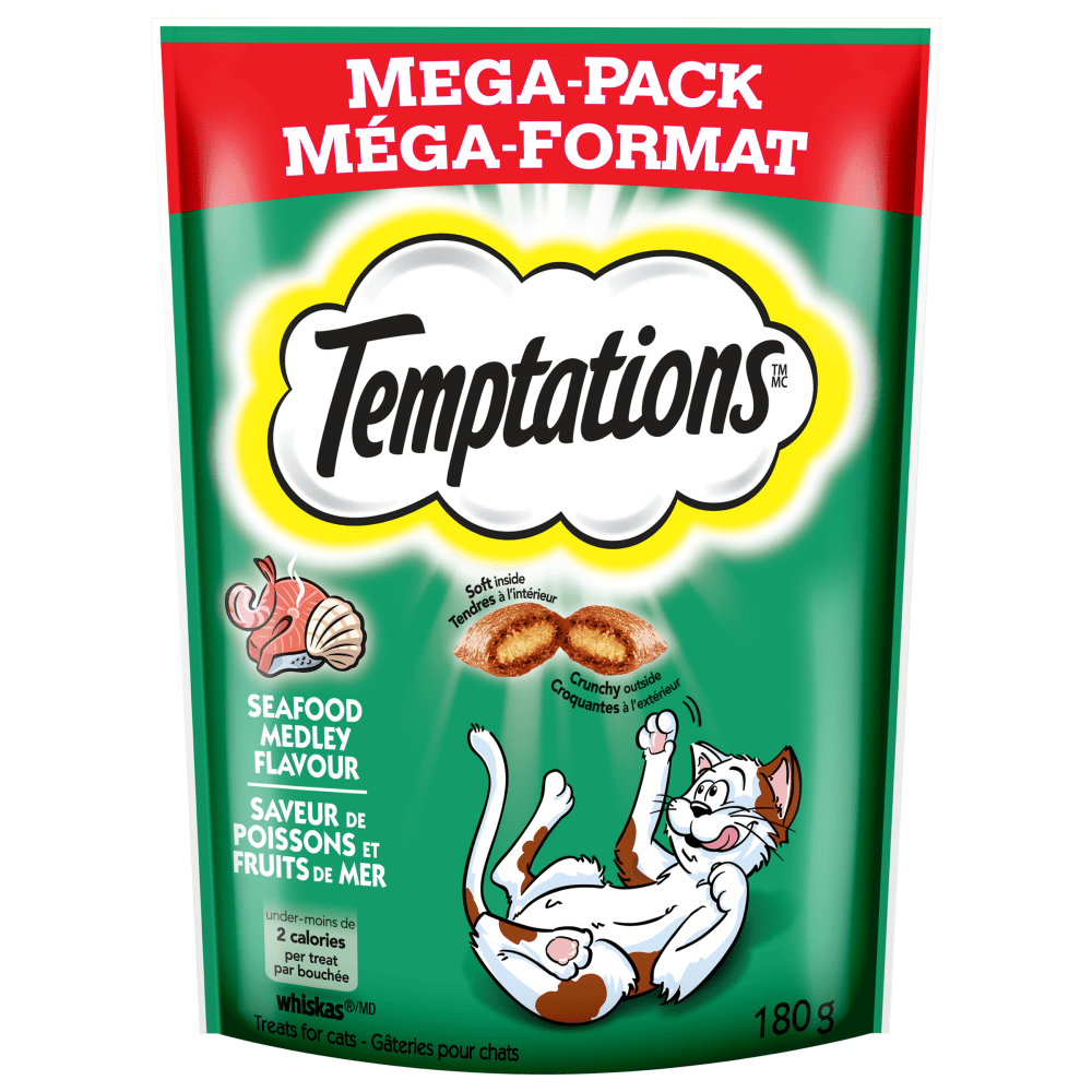 TEMPTATIONS Cat Treats Seafood Medley Flavour - 180g - Premium Feeders - Temptations - Cat Treats