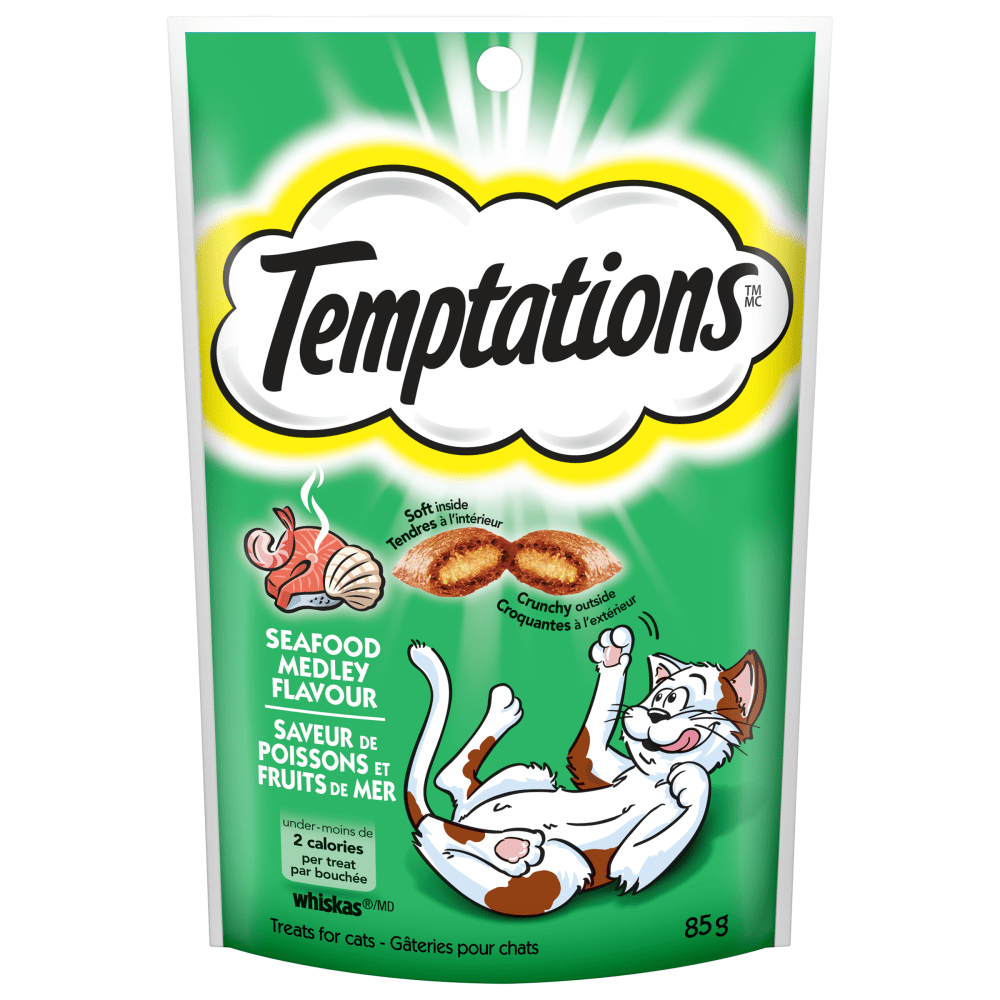 TEMPTATIONS Cat Treats Seafood Medley Flavour - 85g - Premium Feeders - Temptations - Cat Treats