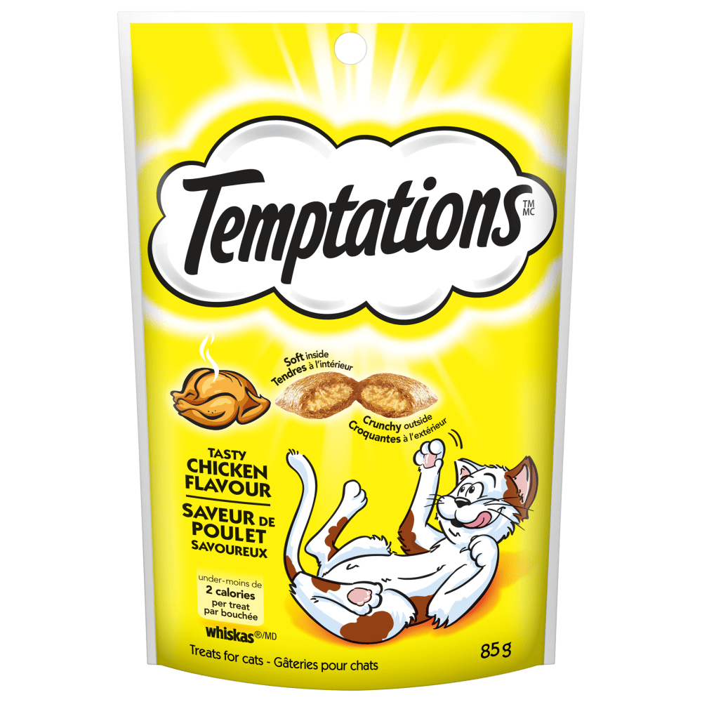 TEMPTATIONS Cat Treats Tasty Chicken Flavour - 85g - Premium Feeders - Temptations - Cat Treats